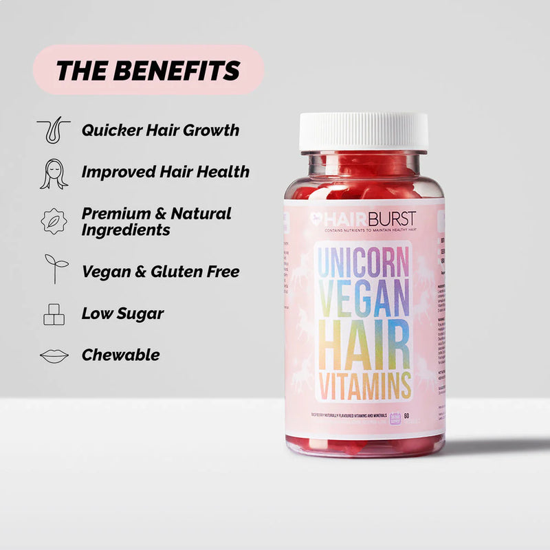 HAIRBURST UNICORN VEGAN HAIR VITAMINS, 60 TABS