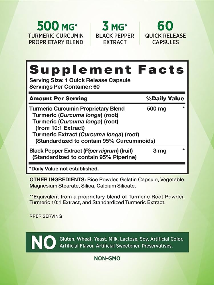 NATURE'S TRUTH TURMERIC CURCUMIN COMPLEX 500mg, 120 caps