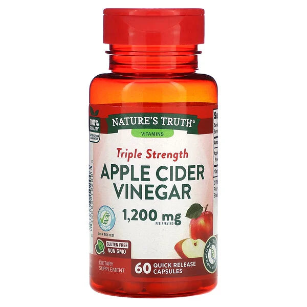 NATURE'S TRUTH APPLE CIDER VINEGAR 1,200MG, 60 CAPS